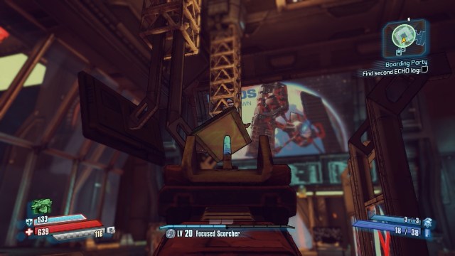 Shoot this panel to find the second ECHO log in Boarding Party in Borderlands: The Pre-Sequel!