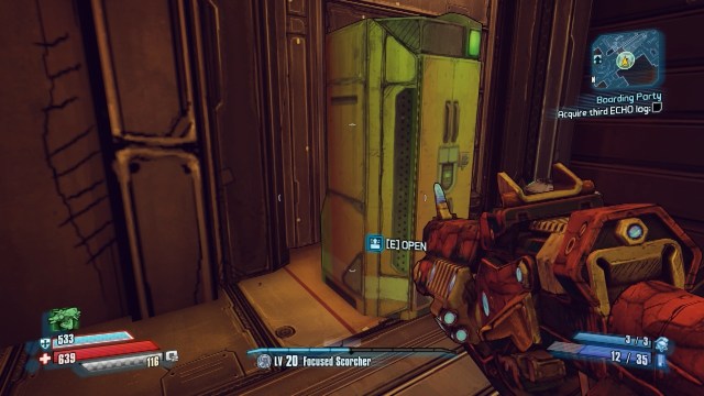 Interact with this cabinet to find the third ECHO log in Boarding Party in Borderlands: The Pre-Sequel!