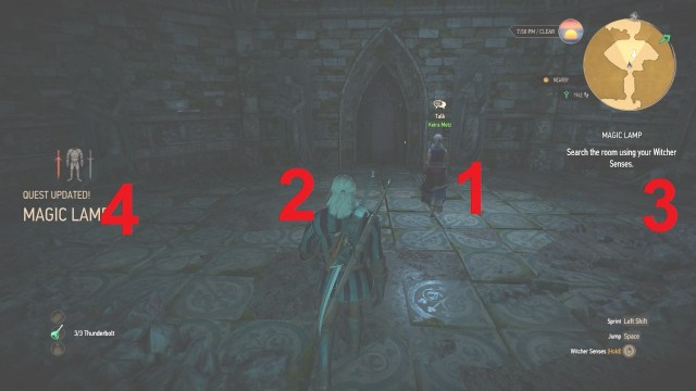 Correct order to light the lamps in magic lamp in Witcher 3 Wild Hunt.