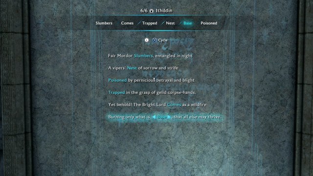 Restore Poem Seregost Ithildin Door Middle Earth: Shadow of War