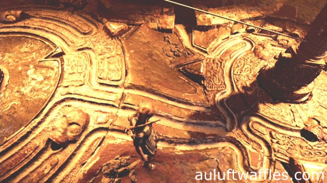 Align the pillar without the handle to allow liquid to flow to the barrier to complete the trial of the serpent in the hidden city in the head of the serpent in Shadow of the Tomb Raider 