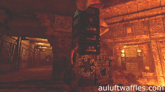 The completed right pillar to find a way to open the gate in Path of the Livin in Kuwaq Yaku in Shadow of the Tomb Raider