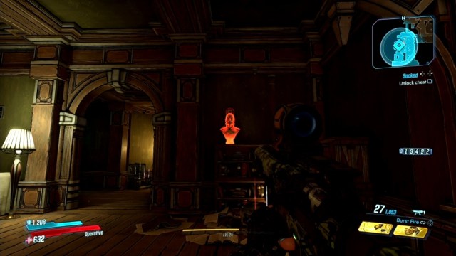 Shoot the bust to search for clue in Sacked for Wainwright Jakobs in Jakobs Estate in Borderlands 3